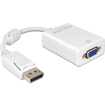 Adaptateur Displayport Mâle vers VGA femelle, blanc