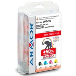 Pack Armor Jumbo +50% compatibles Epson T0611 x2 /T0612/T0613/T0