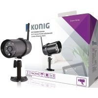 Caméra König d'extérieur Wi-Fi HD IP66, noir pour SAS-CLALARM systèmes