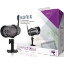 Caméra König d'extérieur Wi-Fi HD IP66, noir pour SAS-CLALARM systèmes