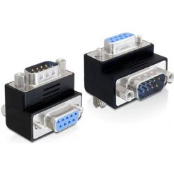 Adaptateur Delock Sub-D 9 pins mâle vers femelle 90°