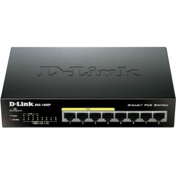 Switch D-Link DGS-1008P/E 8 ports RJ45 Gigabit, dont 4 POE