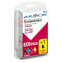 Pack Armor 4+1 compatibles Canon PGi-525 CLi-526