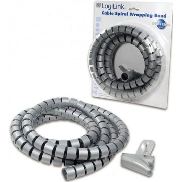 Gaine flexible en spirale, 2.5 mètres - coloris gris