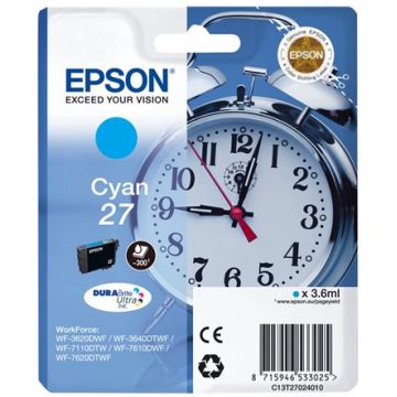 Cartouche Cyan Epson 27, 3.6ml, 350 pages