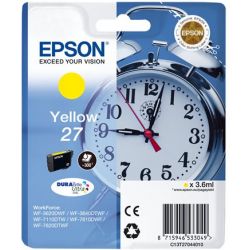 Cartouche jaune Epson 27, 3.6ml, 350 pages