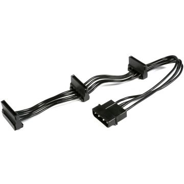 Câble d'alimentation Molex - 3 SATA coudés, noir