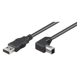 Câble USB 2.0 coudé type B vers type A, longueur 1m