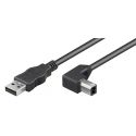 Câble USB 2.0 coudé type B vers type A, longueur 1m