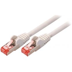 Cable réseau 15m ethernet RJ45 SFTP Cat 6, gris beige