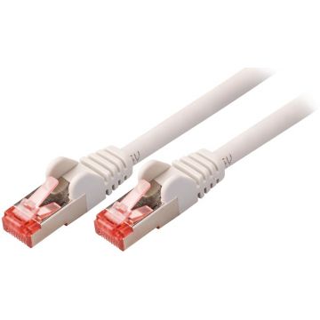 Cable réseau 15m ethernet RJ45 SFTP Cat 6, gris beige