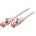 Cable réseau 15m ethernet RJ45 SFTP Cat 6, gris beige