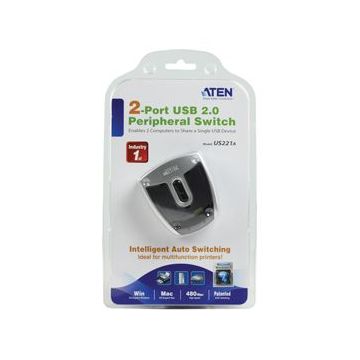 Partageur Aten US221 pour périphérique USB, vers 2 PC