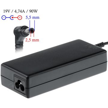 Chargeur pour pc portable Asus, MSI, Toshiba, Acer, 5.5*2.5 - 19V 4.74A 90W - AKYGA AK-ND-10