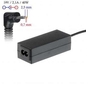 Chargeur Akyga AK-ND-23 19V/2.1A 40W 2.5x0.7mm compatible ASUS