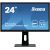 Moniteur 24" iiYama B2483HSU-B5, Led, 1ms, VGA, HDMI, DP, HP