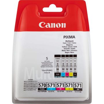 Pack de cartouches Canon PGI-570 noire + CLI-571 (noire et couleur)