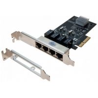 Carte réseau Dexlan pcie 4X Switch 4 ports Gigabit + low profile