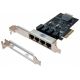 Carte réseau Dexlan pcie 4X Switch 4 ports Gigabit + low profile