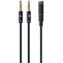 Gembird: adaptateur jack 3.5 4 pins pour casque micro PC/PS3/PS4 CCA-418M, 20cm