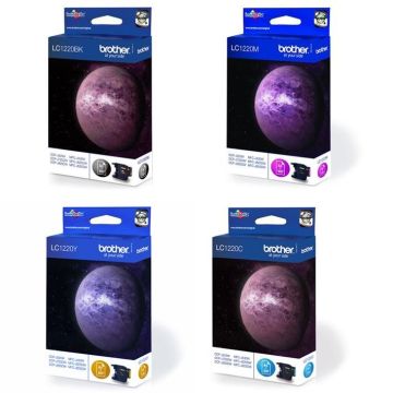 Pack de 4 cartouches Brother LC-1220, noire et 3 couleurs