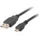 Câble USB type A vers Micro B mâle, 1.8 mètre, noir