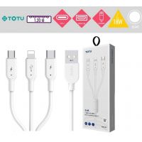 Câble de charge 3 en 1 TOTU micro B / USB-C / Lightning
