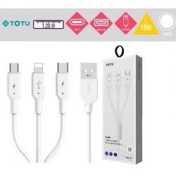 Câble de charge 3 en 1 TOTU micro B / USB-C / Lightning