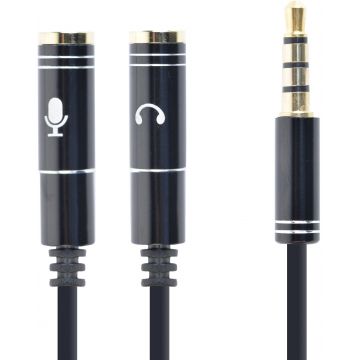 Gembird: adaptateur jack 3.5 4 pins casque micro PC/PS3/PS4 CCA-417M, 20cm