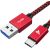 Câble USB3.0 vers Type-C 5A noir rouge 3 mètres