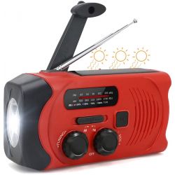 Radio AM FM, lampe LED, dynamo, solaire