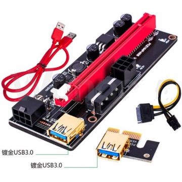 PCI-E Riser Card 009S (60cm / Led / Red KingKong)