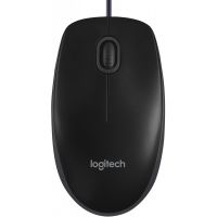 Souris Logitech B100, 3 boutons, noire, USB
