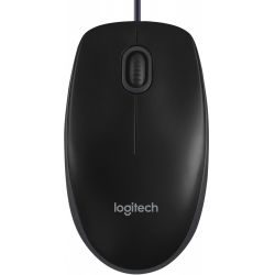 Souris Logitech B100, 3 boutons, noire, USB