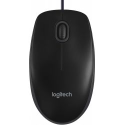 Souris Logitech B100, 3 boutons, Noire, USB - 910-003357