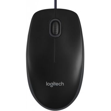Souris Logitech B100, 3 boutons, Noire, USB - 910-003357