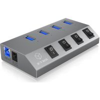 Hub USB Raidsonic 4 ports USB3.0 avec interrupteur, avec alimentation