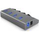 Hub USB Raidsonic 4 ports USB3.0 avec interrupteur, avec alimentation