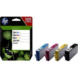 HP 364 - Pack de 4 - noir, jaune, cyan, magenta - originale