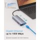 Hub USB 3 en 1 : 3 USB3.0 + lan + lecteur de cartes - PC