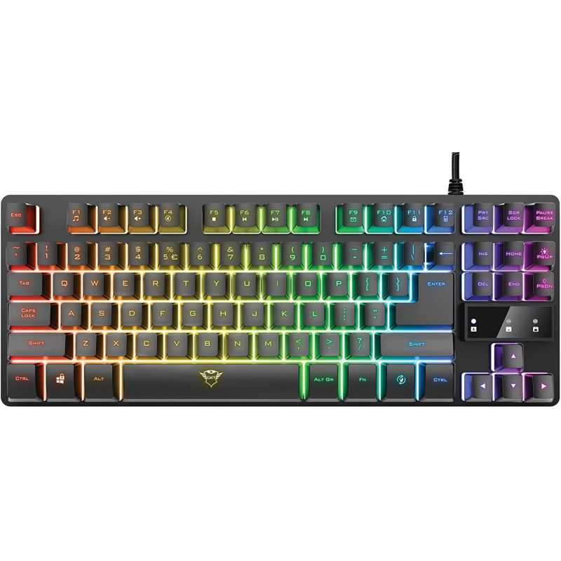 Trust Gaming Clavier Gamer TKL RGB GXT 833 Thado Clavier Filaire Compact  (20% Plus Petit), Éclairage LED Multicolore, AZERTY Français, USB Plug &  Play, PC/Ordinateur Portable - Noir : : Jeux vidéo