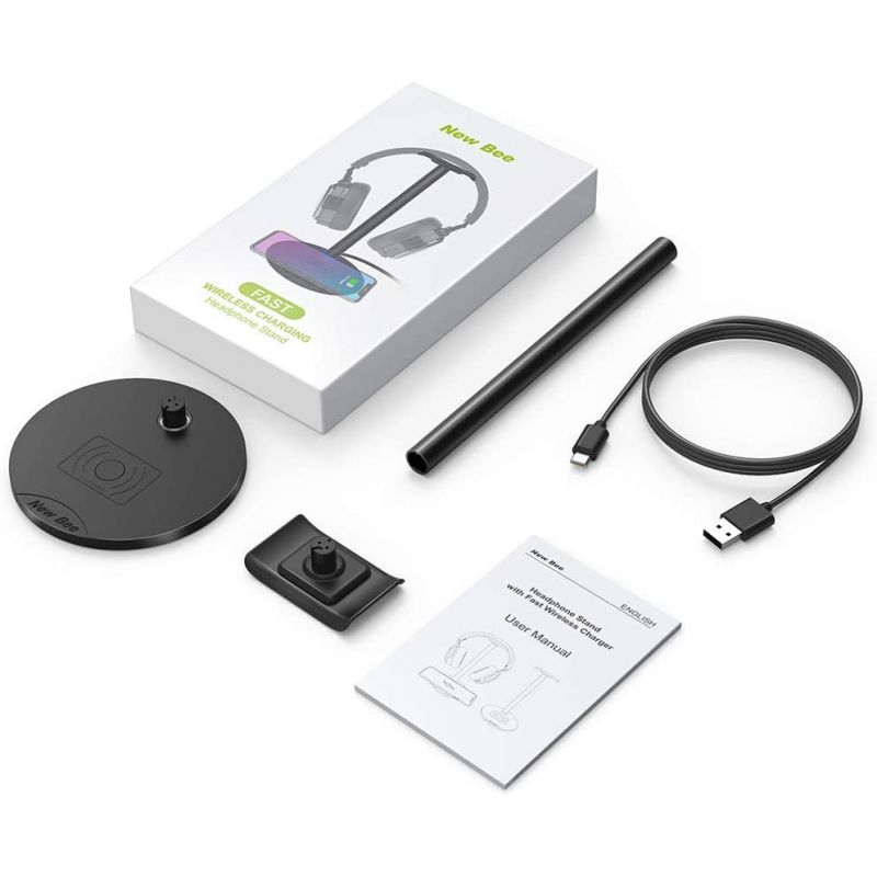 Support de casque New bee avec chargeur QI - CARON Informatique