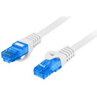 Câble réseau 10m ethernet RJ45 S/FTP Cat6A Gigabit, gris-clips bleu