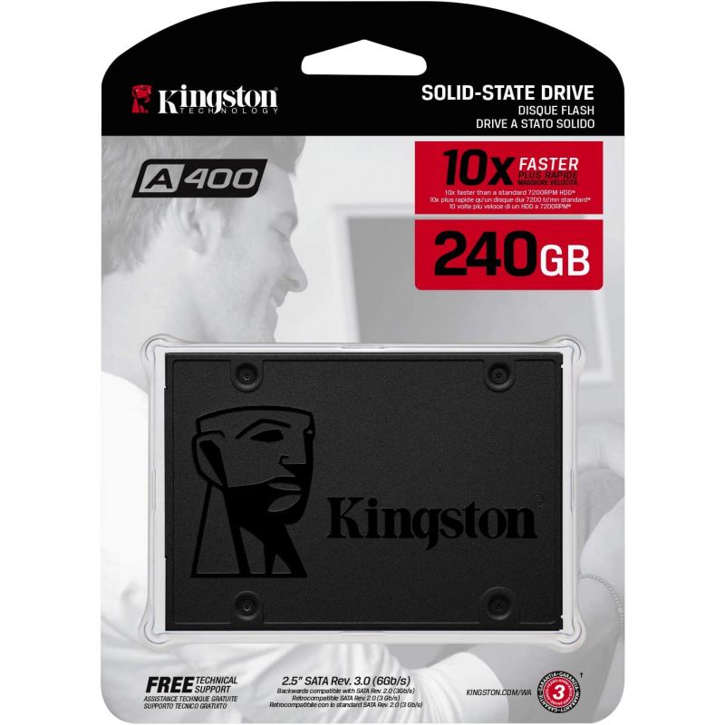 SSD 240Go Kingston A400, 500/350Mb/s, SATA3 - CARON Informatique - Calais