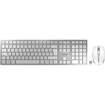 Ensemble clavier / souris CHERRY DW 9000 SLIM, bluetooth, gris blanc - JD-9100FR-1