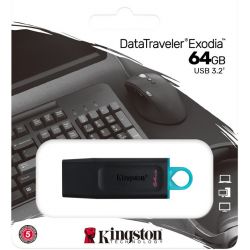 Clé USB 64Go KINGSTON USB3.2 Gen1 DataTraveler Exodia Black + Teal - DTX/64GB