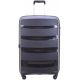 Pack 3 Valises 3 tailles trolley Polypro noire 4 roues fermeture TSA à code