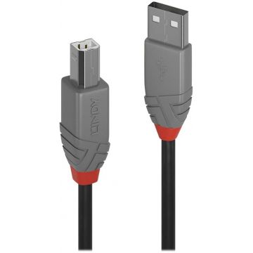 Câble USB 2.0 en 3m série A à série B, noir - LINDY