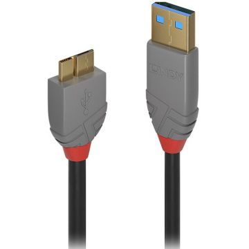 Câble USB 3.0, A mâle vers micro B, débit 4.8Gb/s - 1m - LINDY 36766