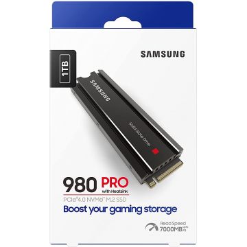 SAMSUNG - 990 PRO - Disque SSD Interne - 1 To - Avec dissipateur - PCIe 4.0  - NVMe 2.0 - M2 2280 